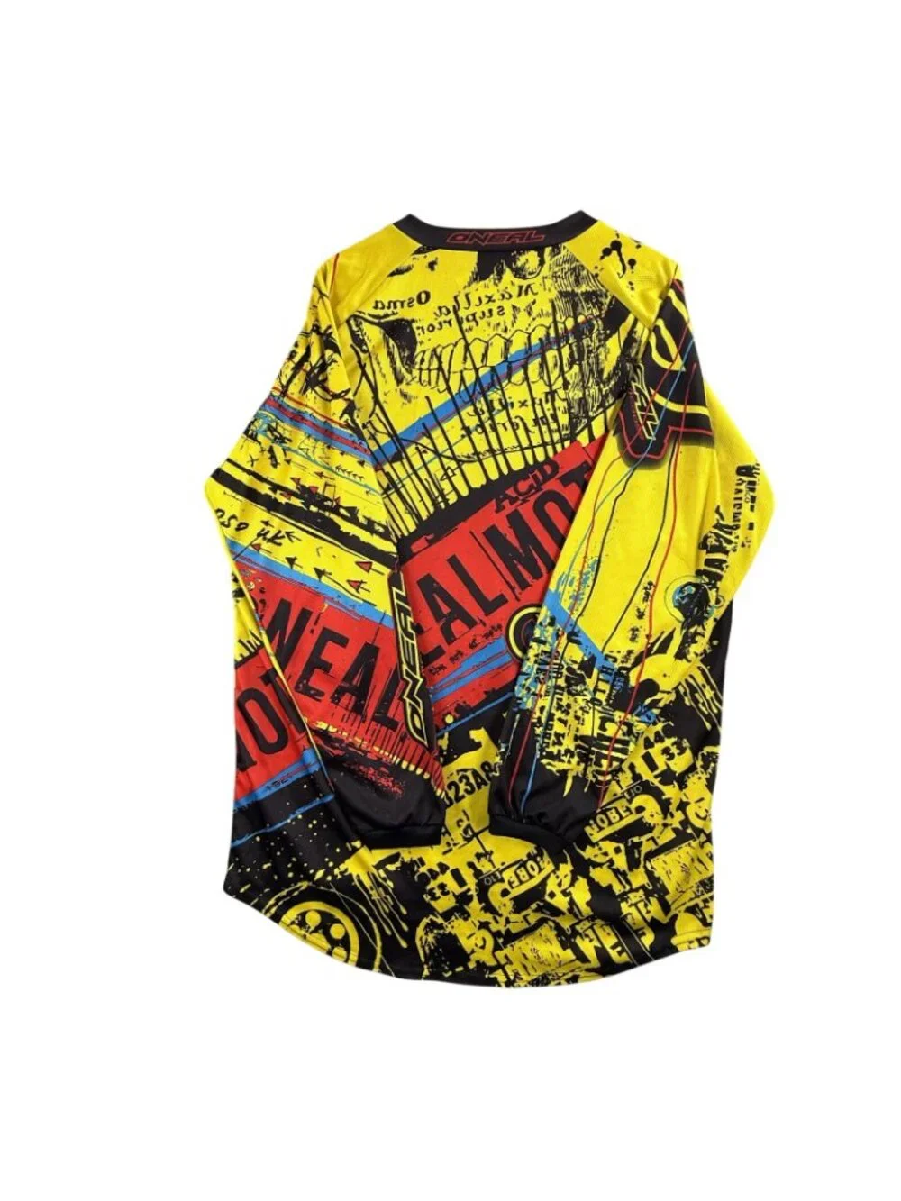 O'Neal Shirt Mens Large Yellow Graphic Element Motocross Jersey Long Sleeve Moto